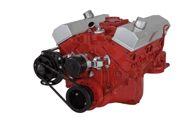 CVF Chevy Small Block V-Belt System with Alternator Only Bracket, For Electric Water Pump - Black