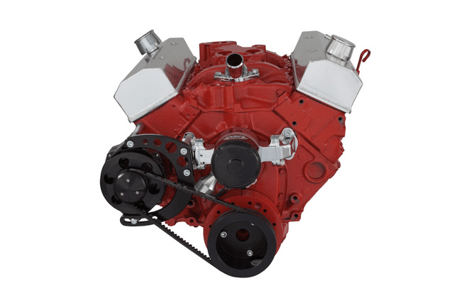 CVF Chevy Small Block V-Belt System with Alternator Only Bracket, For Electric Water Pump - Black thumbnail 2