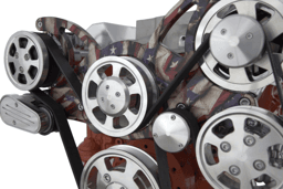 CVF Chevy Small Block Serpentine System with Power Steering & Alternator (All Inclusive) - Patriotic Plating