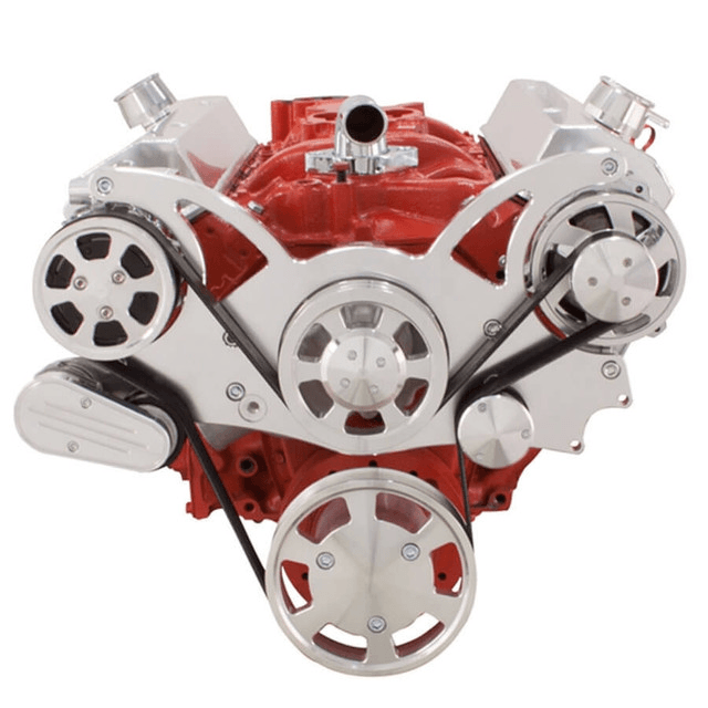 CVF Chevy Small Block Serpentine System with AC & Alternator (All Inclusive) - Polished thumbnail 2