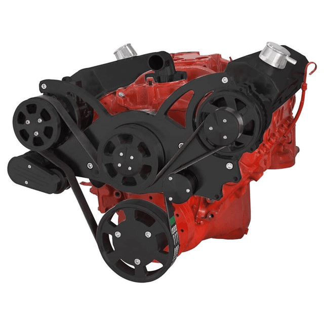 CVF Chevy Small Block Serpentine System with AC & Alternator (All Inclusive) - Black thumbnail 3