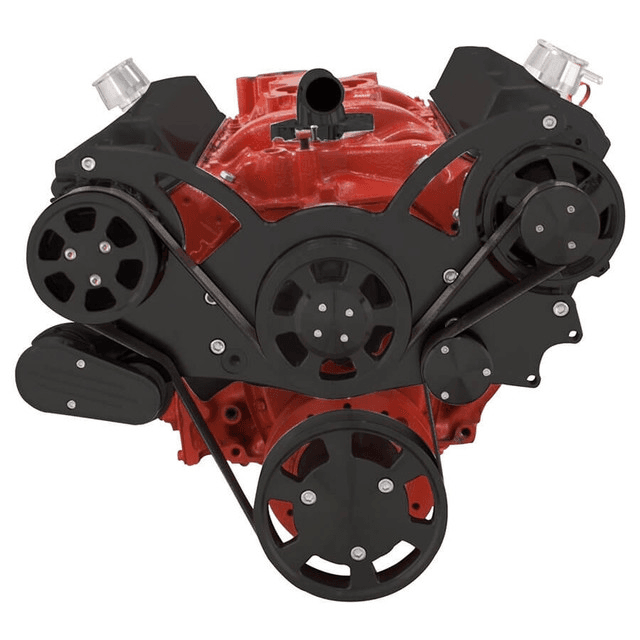 CVF Chevy Small Block Serpentine System with AC & Alternator (All Inclusive) - Black thumbnail 2