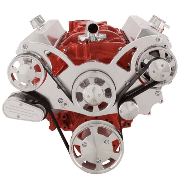 CVF Chevy Small Block Serpentine System with Alternator Only (All Inclusive) - Polished thumbnail 2