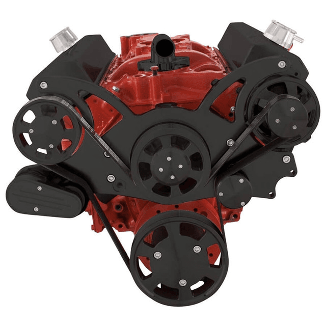 CVF Chevy Small Block Serpentine System with Alternator Only (All Inclusive) - Black thumbnail 2