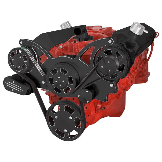 CVF Chevy Small Block Serpentine System with Alternator Only (All Inclusive) - Black Diamond thumbnail 3
