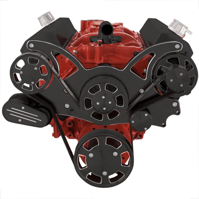 CVF Chevy Small Block Serpentine System with Alternator Only (All Inclusive) - Black Diamond thumbnail 2