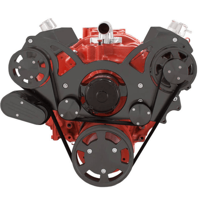 CVF Chevy Small Block Serpentine System with Alternator Only with Electric Water Pump (All Inclusive) - Black thumbnail 2