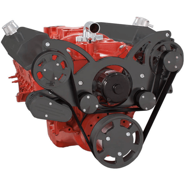 CVF Chevy Small Block Serpentine System with Alternator Only with Electric Water Pump (All Inclusive) - Black thumbnail 3