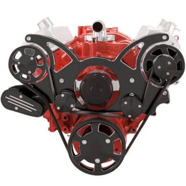 CVF Chevy Small Block Serpentine System with Alternator Only with Electric Water Pump (All Inclusive) - Black Diamond thumbnail 2