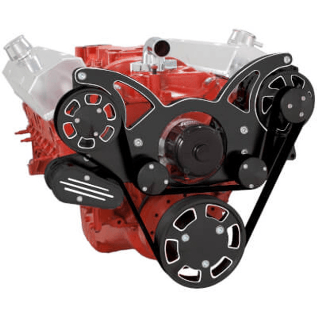 CVF Chevy Small Block Serpentine System with Alternator Only with Electric Water Pump (All Inclusive) - Black Diamond thumbnail 3
