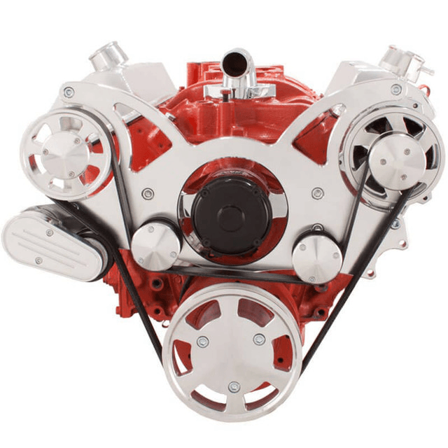 CVF Chevy Small Block Serpentine System with Alternator Only with Electric Water Pump (All Inclusive) - Polished thumbnail 2