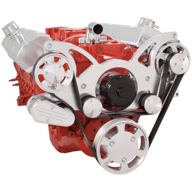 CVF Chevy Small Block Serpentine System with Alternator Only with Electric Water Pump (All Inclusive) - Polished thumbnail 3