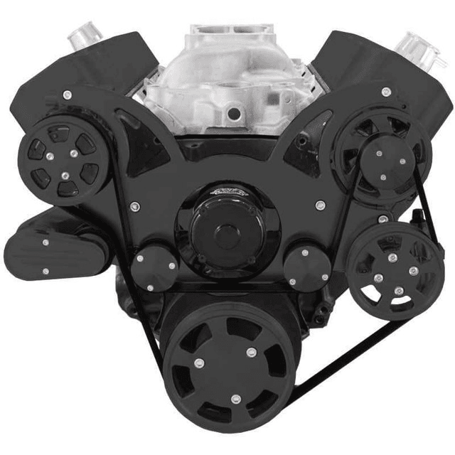 CVF Chevy Big Block Serpentine System with AC, Power Steering & Alternator with Electric Water Pump (All Inclusive) - Black thumbnail 2
