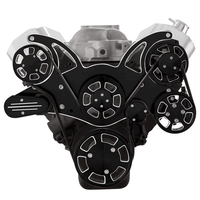 CVF Chevy Big Block Serpentine System with Power Steering & Alternator (All Inclusive) - Black Diamond thumbnail 2