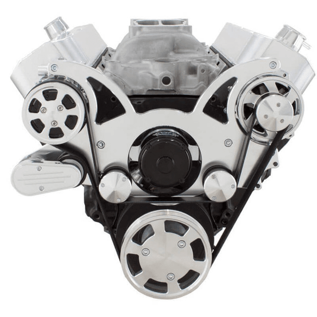 CVF Chevy Big Block Serpentine System with AC & Alternator with Electric Water Pump (All Inclusive) - Polished thumbnail 2