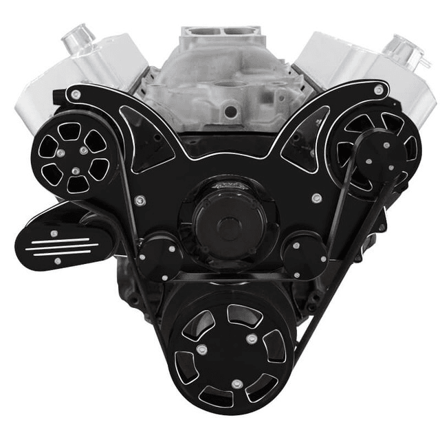 CVF Chevy Big Block Serpentine System with AC & Alternator with Electric Water Pump (All Inclusive) - Black Diamond thumbnail 2