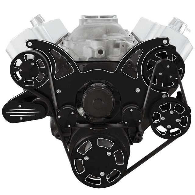 CVF Chevy Big Block Serpentine System with Power Steering & Alternator with Electric Water Pump (All Inclusive) - Black Diamond thumbnail 2