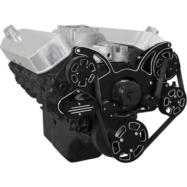 CVF Chevy Big Block Serpentine System with Power Steering & Alternator with Electric Water Pump (All Inclusive) - Black Diamond thumbnail 3