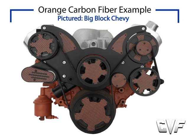 CVF Chevy Big Block Serpentine System with Power Steering & Alternator (All Inclusive) - Black W/ Carbon Fiber Inlay thumbnail 2