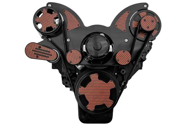 CVF Chevy Big Block Serpentine System Alternator Only with Electric Water Pump (All Inclusive) - Black W/ Carbon Fiber Inlay thumbnail 2