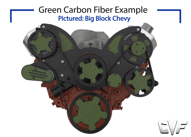 CVF Chevy Big Block Serpentine System with Power Steering & Alternator (All Inclusive) - Black W/ Carbon Fiber Inlay thumbnail 3