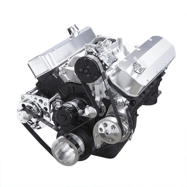 CVF Chevy Big Block Serpentine Serpentine Conversion Kit with AC, Alternator & Power Steering Brackets, For Electric Water Pump - Polished