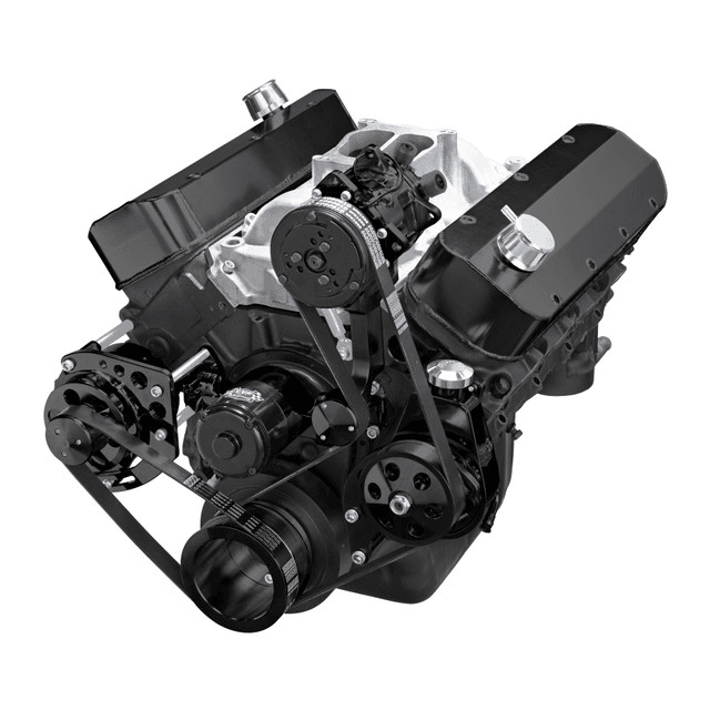 CVF Chevy Big Block Serpentine Serpentine Conversion Kit with AC, Alternator & Power Steering Brackets, For Electric Water Pump - Black