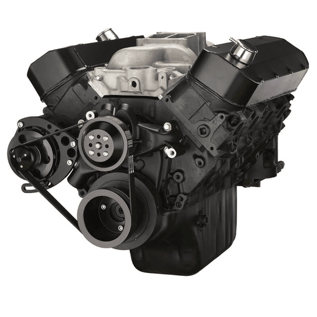 CVF Chevy Big Block Serpentine Serpentine Conversion Kit with Alternator Only Brackets, For Long Water Pump - Black