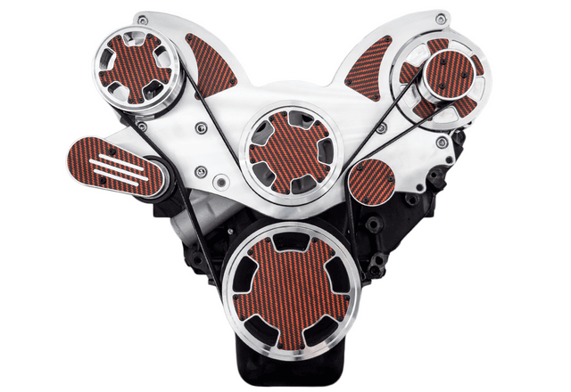 CVF Chevy Big Block Serpentine System with Alternator Only (All Inclusive) - Polished W/ Carbon Fiber Inlay thumbnail 2