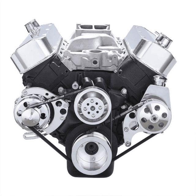 CVF Chevy Big Block Serpentine Serpentine Conversion Kit with Power Steering, Long Water Pump - Polished thumbnail 2