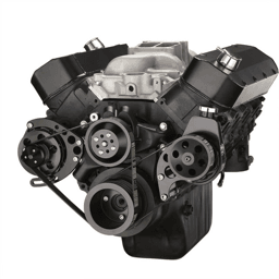 CVF Chevy Big Block Serpentine Serpentine Conversion Kit with Power Steering, Long Water Pump - Black