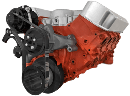 CVF Chevy Big Block Serpentine Serpentine Conversion Kit with Mid-Mount Alternator Only, Long Water Pump - Black