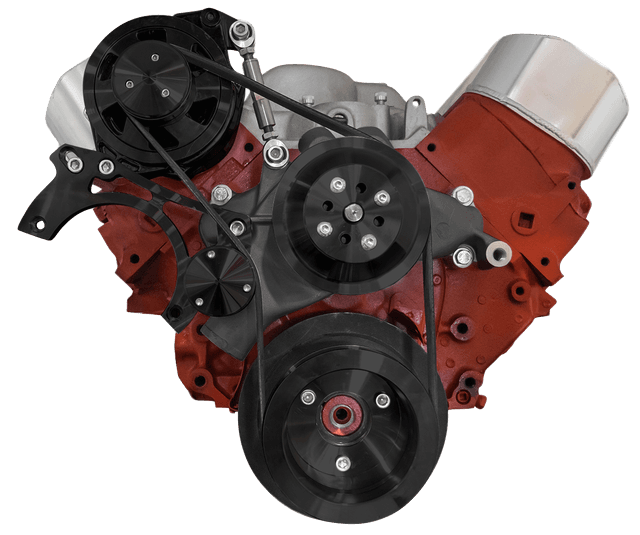 CVF Chevy Big Block Serpentine Serpentine Conversion Kit with Mid-Mount Alternator Only, Long Water Pump - Black thumbnail 2