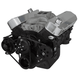 CVF Chevy Big Block V-Belt System with Power Steering Only Brackets, For Long Water Pump - Black