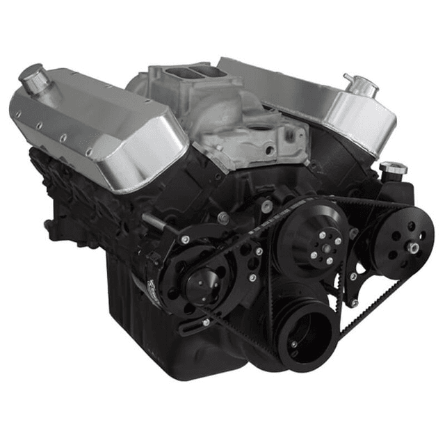 CVF Chevy Big Block V-Belt System with Power Steering Only Brackets, For Long Water Pump - Black thumbnail 3