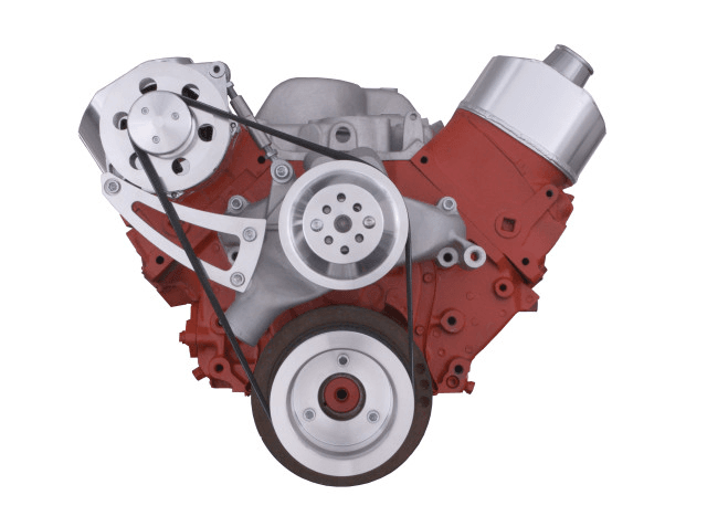 CVF Chevy Big Block Serpentine Serpentine Conversion Kit with High Mount Alternator Only Bracket, For Long Water Pump - Polished
