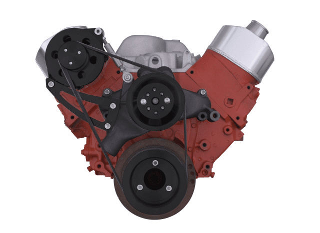 CVF Chevy Big Block Serpentine Serpentine Conversion Kit with High Mount Alternator Only Bracket, For Long Water Pump - Black