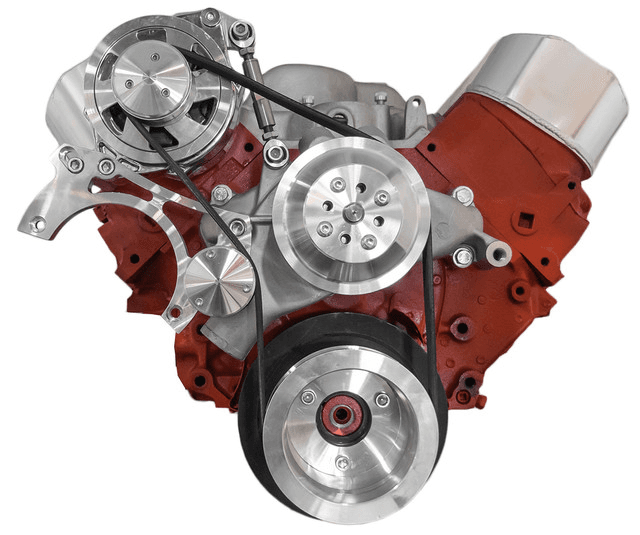CVF Chevy Big Block Serpentine Serpentine Conversion Kit with Mid-Mount Alternator Only, Long Water Pump - Polished thumbnail 2