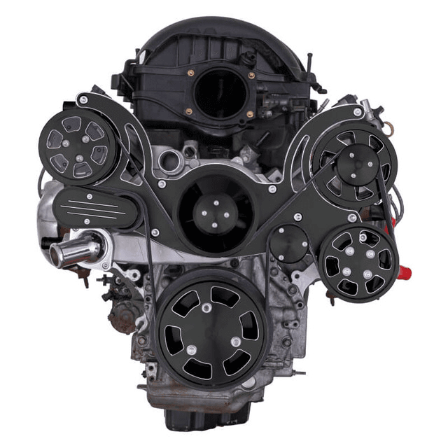 CVF Chevy LT1 Gen V Serpentine System with AC, Power Steering & Alternator - Black Diamond (All Inclusive) thumbnail 2
