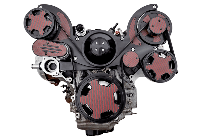 CVF Chevy LT1 Gen V Serpentine System with AC, Power Steering & Alternator - Black W/ Carbon Fiber Inlay (All Inclusive) thumbnail 2