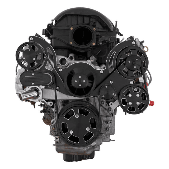 CVF Chevy LT1 Gen V Serpentine System with Power Steering & Alternator - Black Diamond (All Inclusive) thumbnail 2