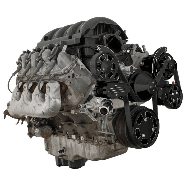 CVF Chevy LT1 Gen V Serpentine System with Power Steering & Alternator - Black Diamond (All Inclusive) thumbnail 3