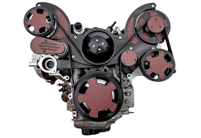 CVF Chevy LT1 Gen V Serpentine System with Power Steering & Alternator - Black W/ Carbon Fiber Inlay (All Inclusive) thumbnail 2