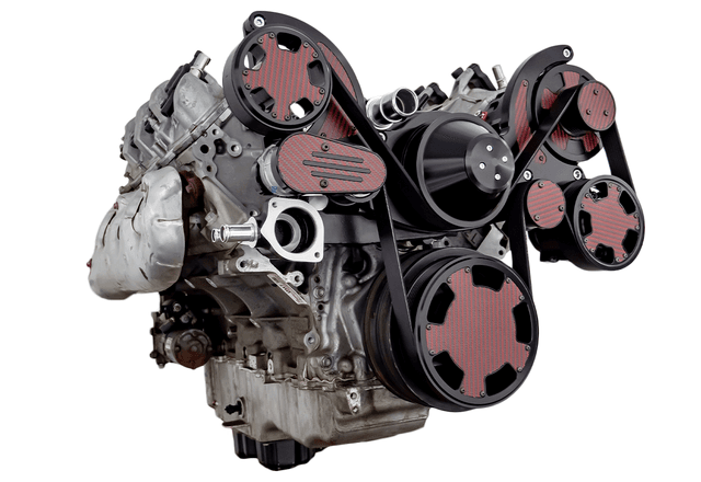 CVF Chevy LT1 Gen V Serpentine System with Power Steering & Alternator - Black W/ Carbon Fiber Inlay (All Inclusive) thumbnail 3