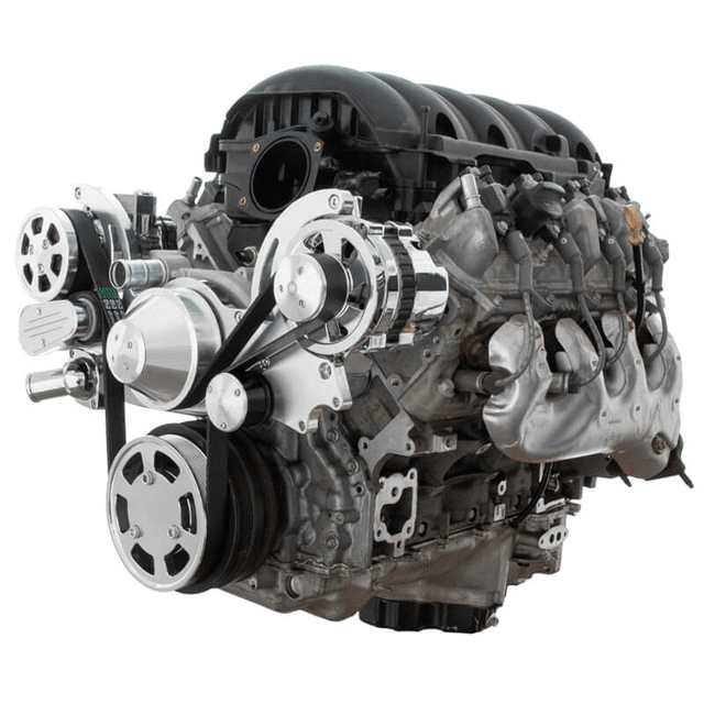 CVF Chevy LT1 Gen V Serpentine System with AC & Alternator - Polished (All Inclusive)