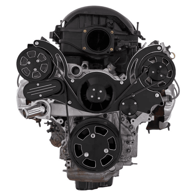 CVF Chevy LT1 Gen V Serpentine System with AC & Alternator - Black Diamond (All Inclusive) thumbnail 2