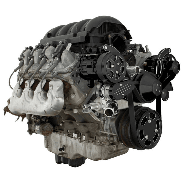 CVF Chevy LT1 Gen V Serpentine System with AC & Alternator - Black Diamond (All Inclusive) thumbnail 3