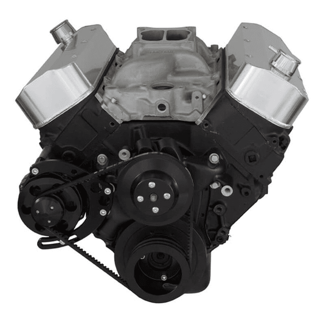 CVF Chevy Big Block V-Belt System with Alternator Only Brackets, For Long Water Pump - Black thumbnail 2