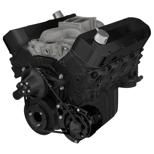 CVF Chevy Big Block V-Belt System with Low Mount Alternator Brackets, For Short Water Pump - Black