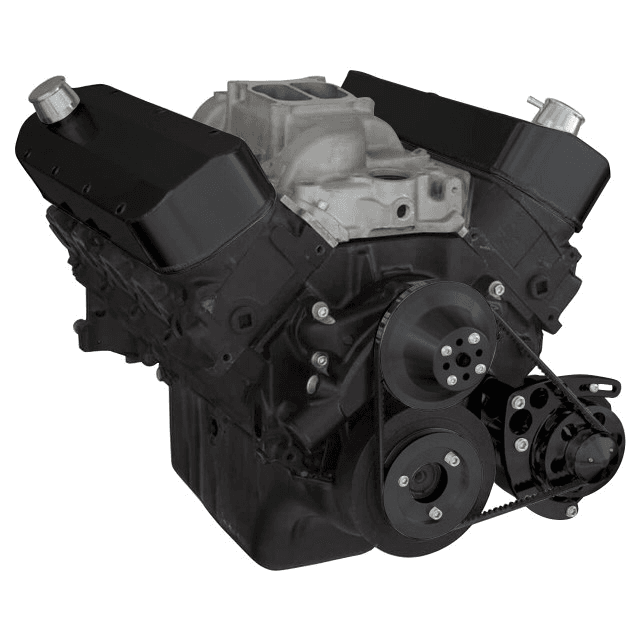 CVF Chevy Big Block V-Belt System with Low Mount Alternator Brackets, For Short Water Pump - Black thumbnail 3
